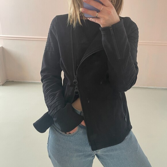 Athleta Full Zip Moto Jacket Black Small - Picture 6 of 11